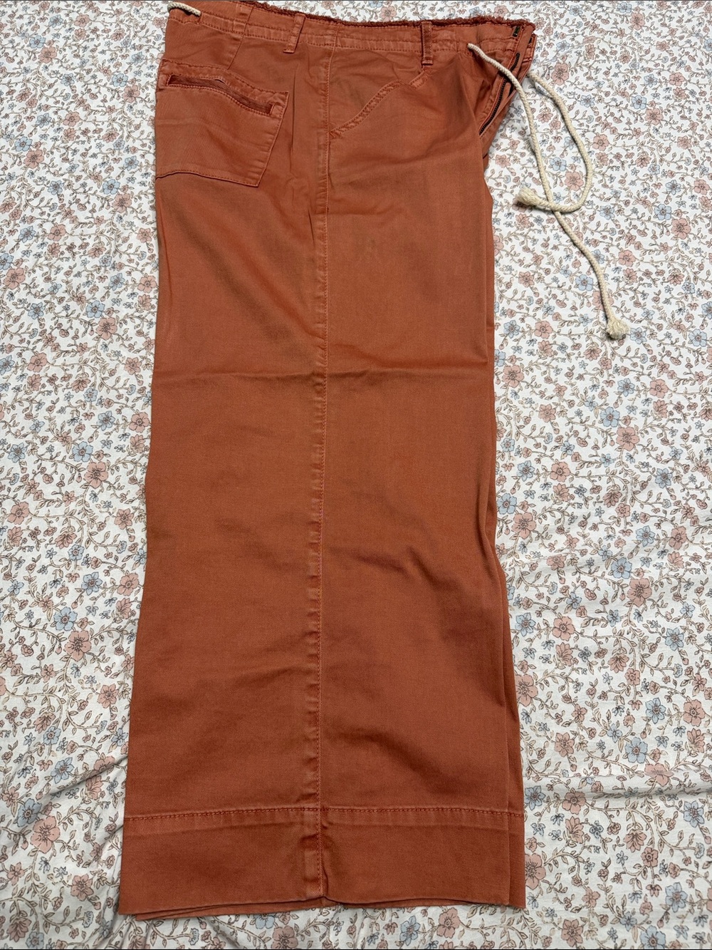 Anthropologie Chino Cropped Pants in Rust